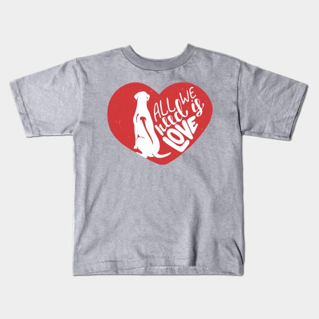 I Love Rhodesian Ridgeback Kids T-Shirt by DesignBySTARR